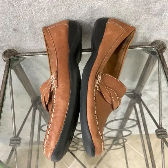 Natural Soul Leather Driving comfort boat Shoes Women 9M Tan moccasin braided - Picture 8 of 14